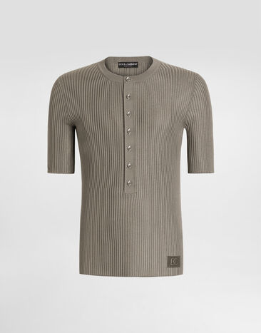 Dolce & Gabbana Serafino silk pullover Beige GXXBNZJBSOZ