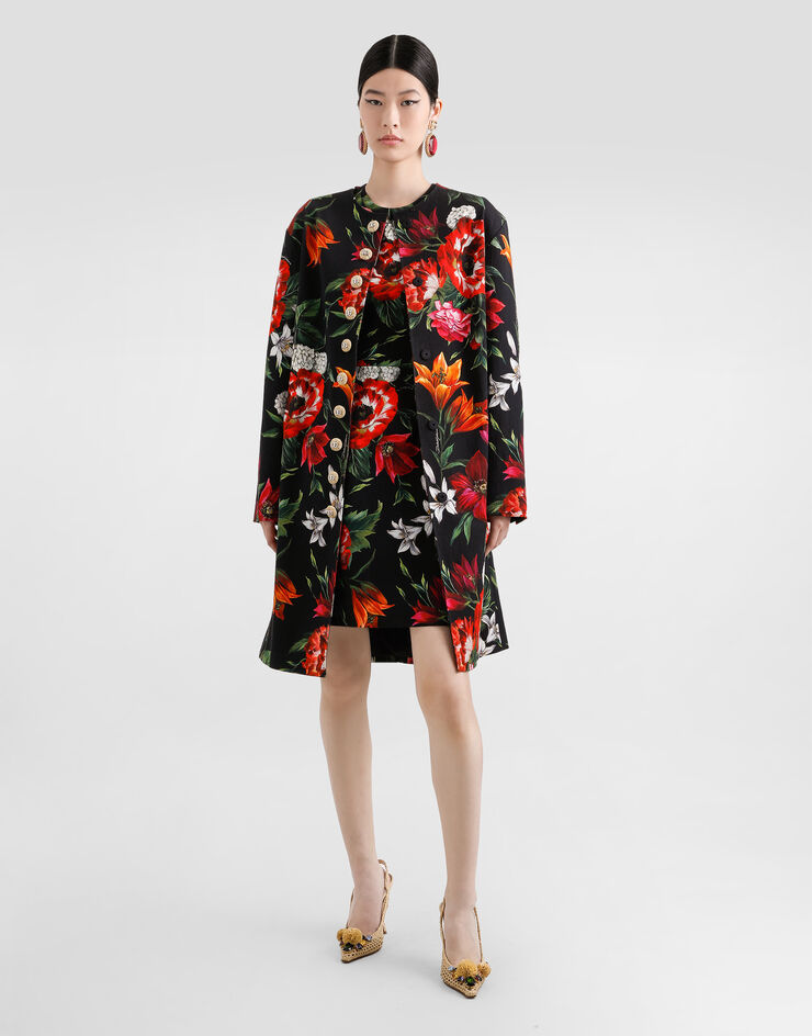 Dolce & Gabbana Flower-print crewneck dress Print F6TWTTFSRQT