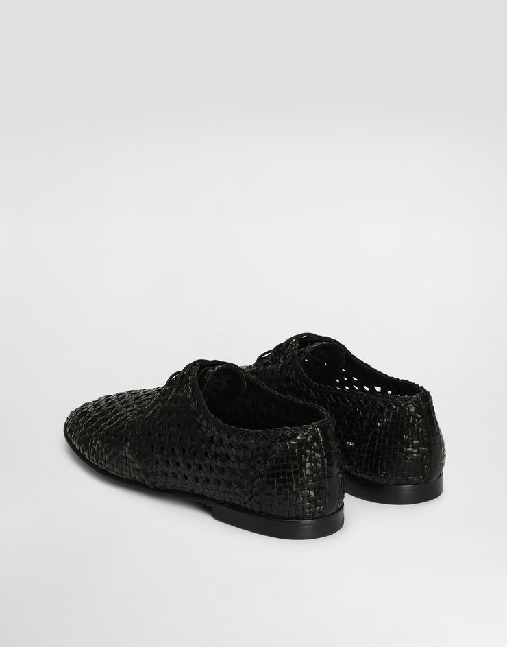 Dolce & Gabbana Derby aus glänzendem Ziegenleder Schwarz A10863A6M71