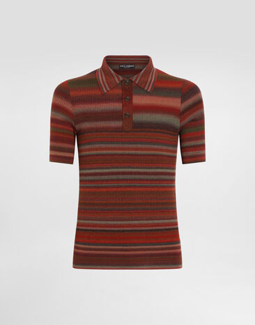 Dolce & Gabbana Striped wool polo shirt  GXZC1TJDVL2