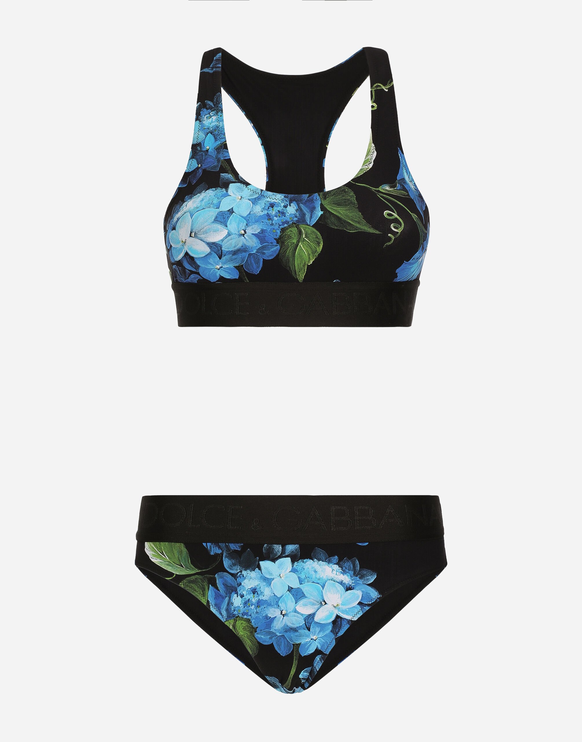 Dolce & Gabbana Bluebell-print bralette bikini Print F6ZT0THS5M3
