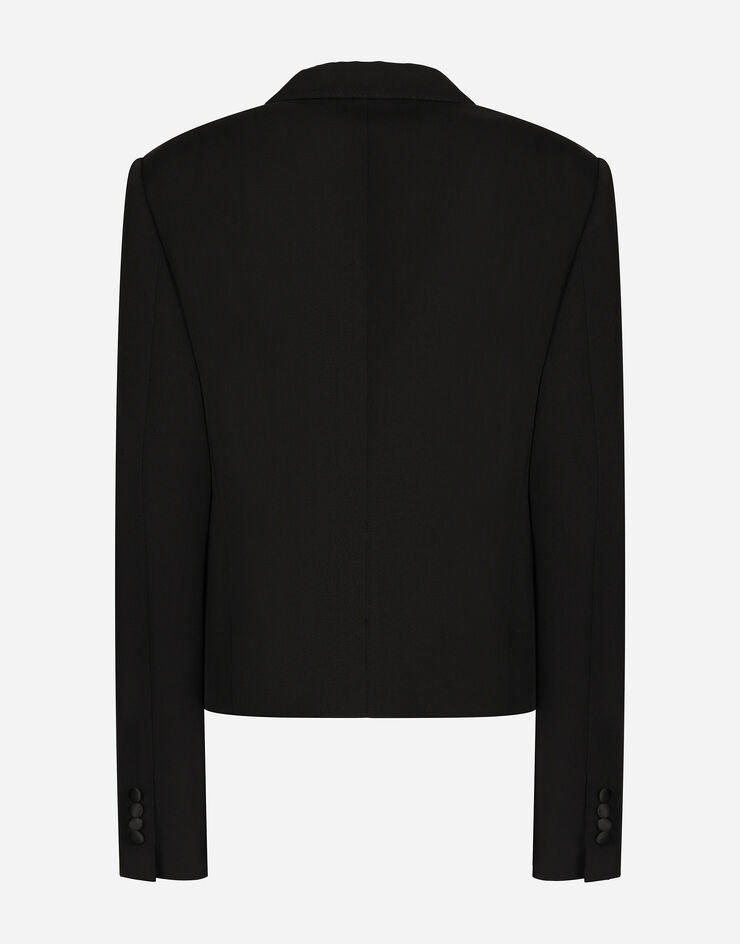 Dolce & Gabbana 羊毛华达呢双排扣礼服短夹克 黑 F2981TFU21E