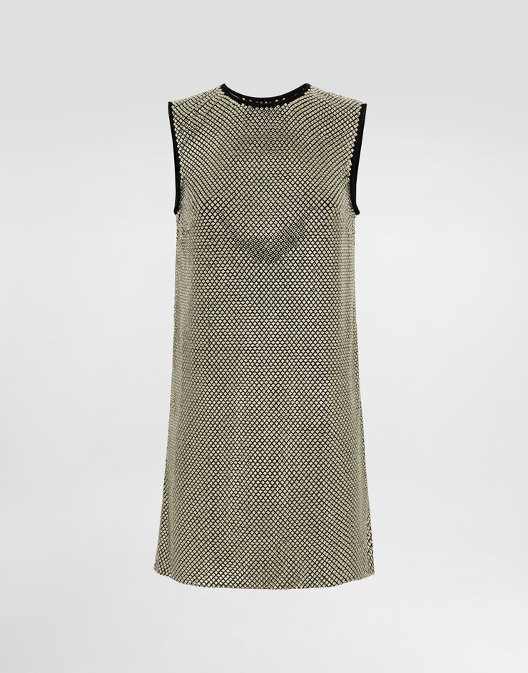 Dolce & Gabbana 网布水晶短款连衣裙 金 F6TJMZFLSK3