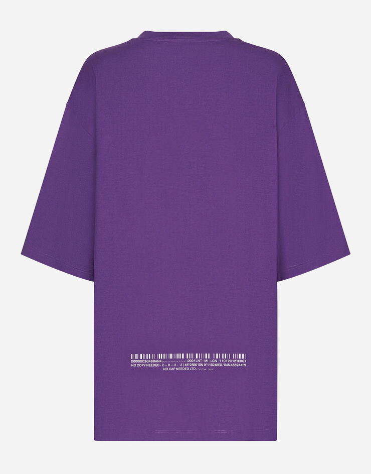 Dolce & Gabbana Short-sleeved T-shirt in cotton jersey with DGVIB3 print Purple F8U94TG7K3D