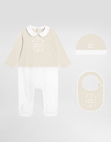 Dolce & Gabbana 3-piece jersey gift set with print Multicolor L1JO7ZG7PTY