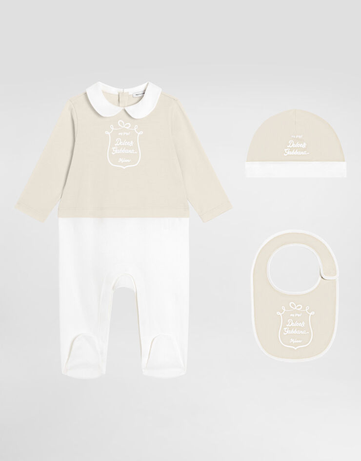 Dolce & Gabbana 3-piece jersey gift set with print Multicolor L1JO7ZG7PTY