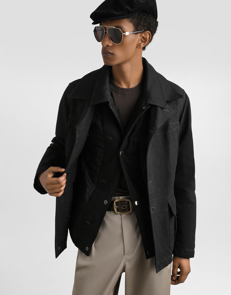 Dolce & Gabbana Natté waxed jacket Black G9BQSTHUMVU