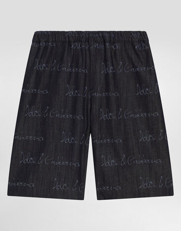 Dolce & Gabbana Denim shorts with Dolce&Gabbana logo Grey L4JPJPG7N2A