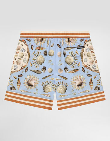 Dolce & Gabbana Boxer mi-long en toile à imprimé coquillages Multicolor L4J850ON07Z