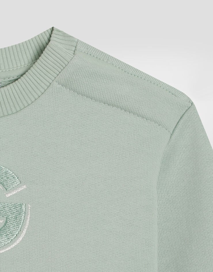 Dolce & Gabbana Oversized sweatshirt with DG embroidery Green L1JWDOG7PJP