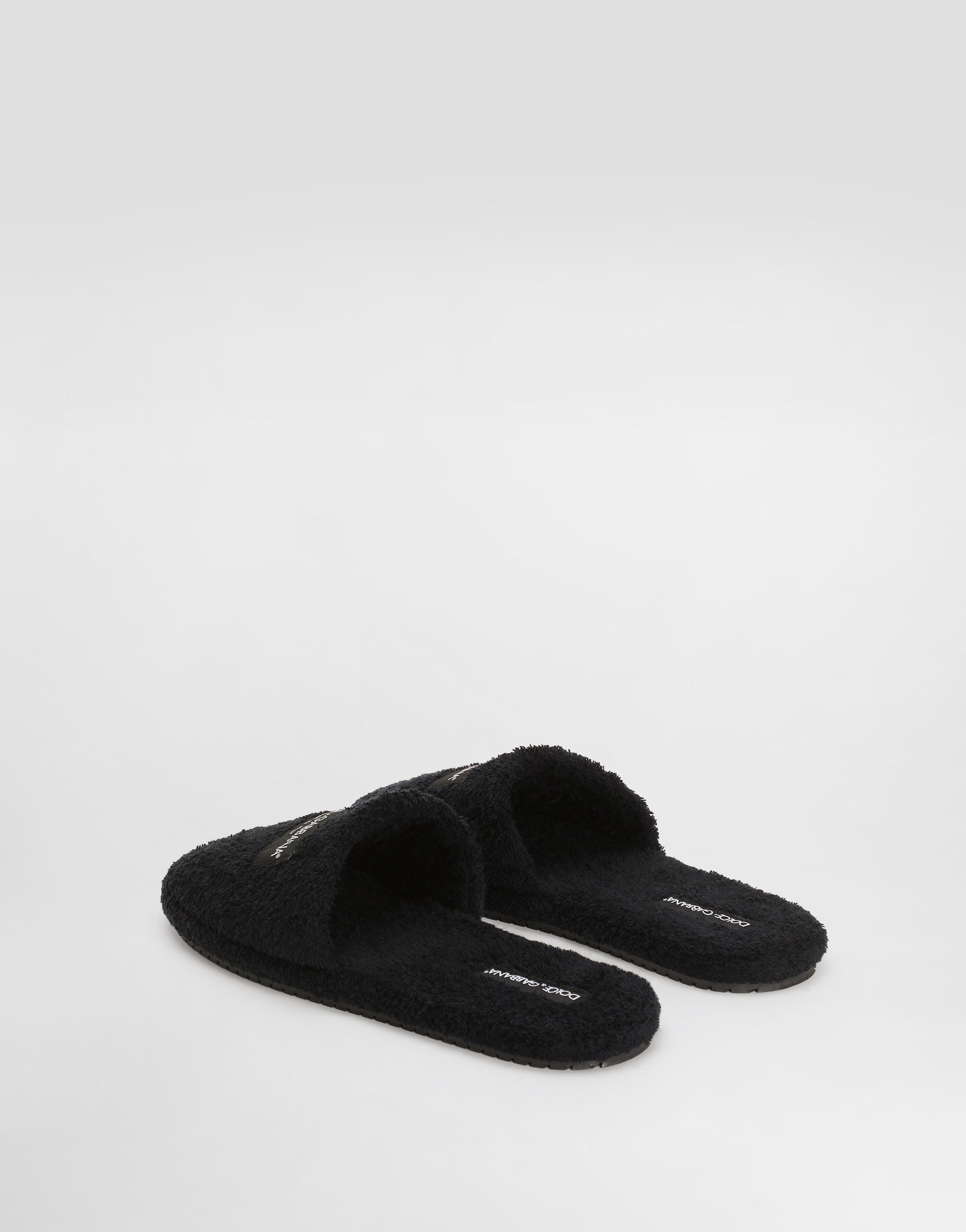 【希少/Y2K】D&G DOLCE&GABBANA裾ファー切替クロップドパンツ黒 DG Hotel terry slippers in Black for Men | Dolce&Gabbana® US