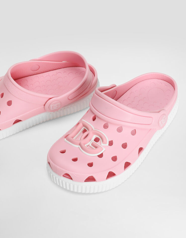 Dolce & Gabbana Zueco de goma con logotipo DG Rosa DN0213AT079