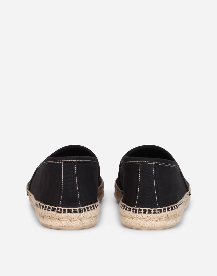 Dolce & Gabbana Alpargatas en lona con bordado escudo Negro A50445AO298