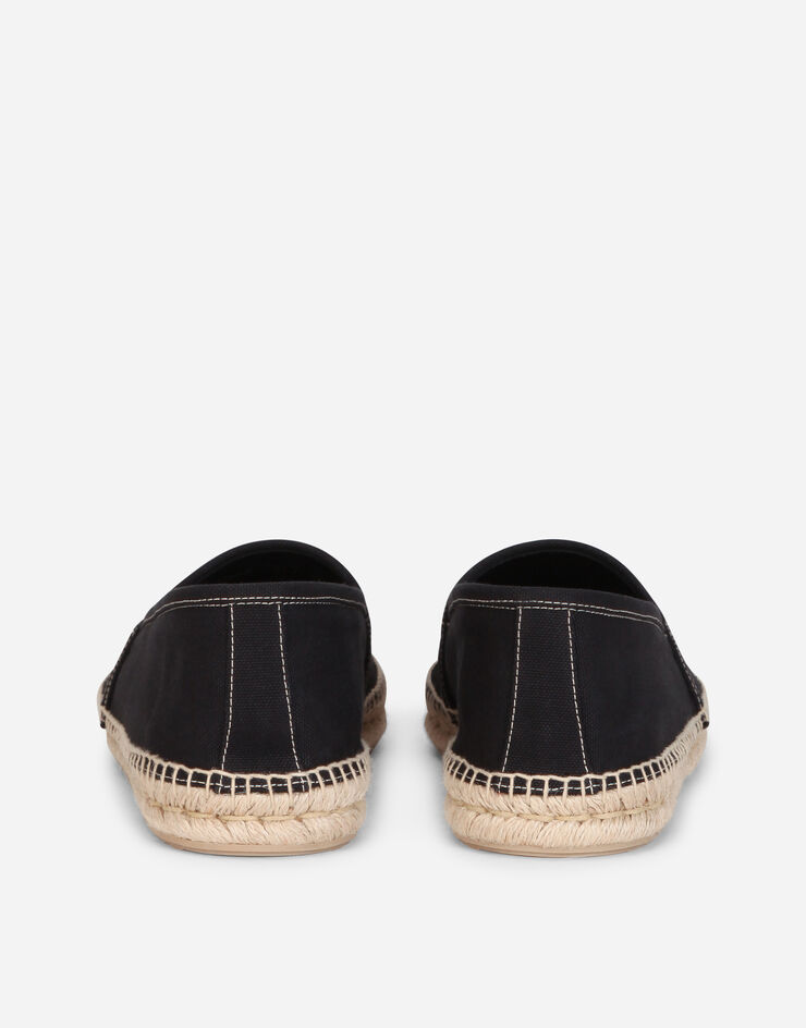 Dolce & Gabbana Canvas espadrilles with coat of arms embroidery Black A50445AO298
