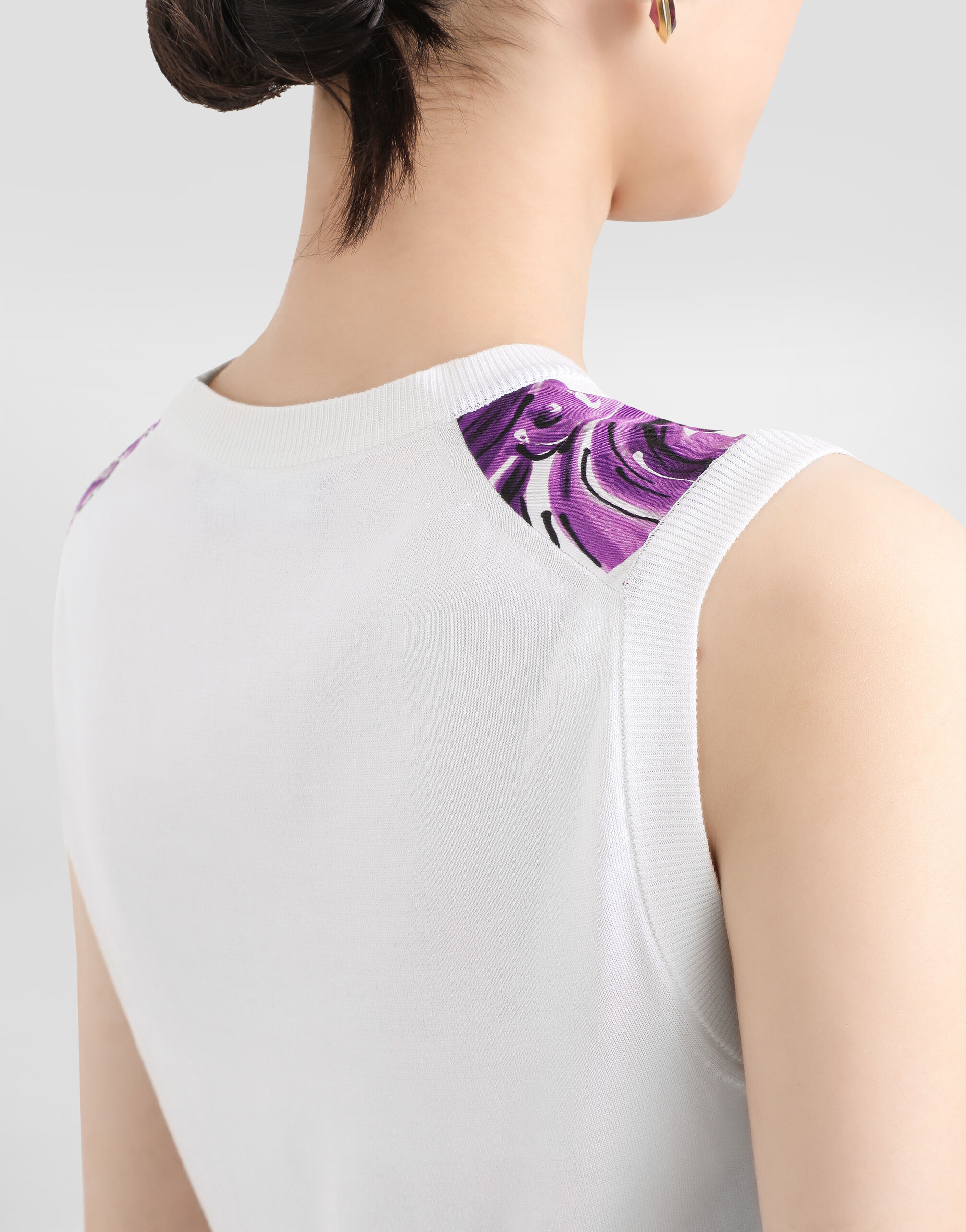 Majolica -print silk tank top in Multicolor for Women