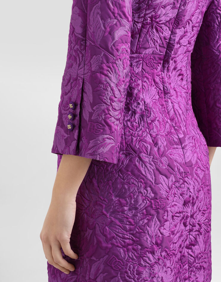 Dolce & Gabbana Peony brocade dress Purple F6TZITHJMQO