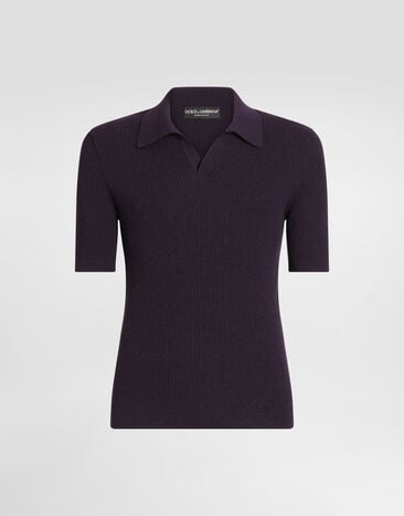 Dolce & Gabbana Rib knit polo shirt  GXZB5TJGMK7