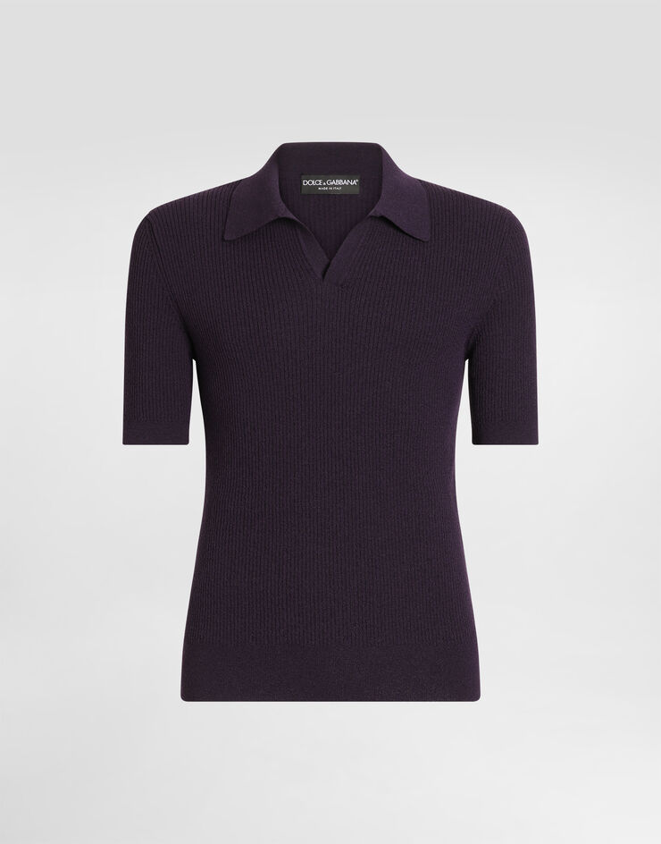 Dolce & Gabbana Rib knit polo shirt  GXZB5TJGMK7