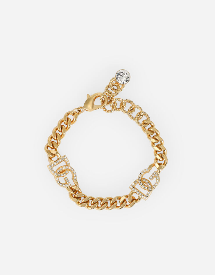 Dolce & Gabbana Bracelet chaîne à logo DG en strass Doré WBN6L1W1111