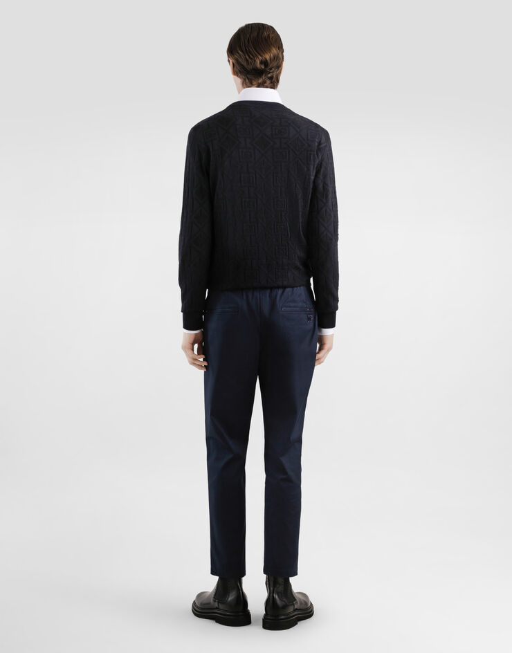 Dolce & Gabbana Stretch cotton gabardine jogging trousers Blue GYACEZFUFNV
