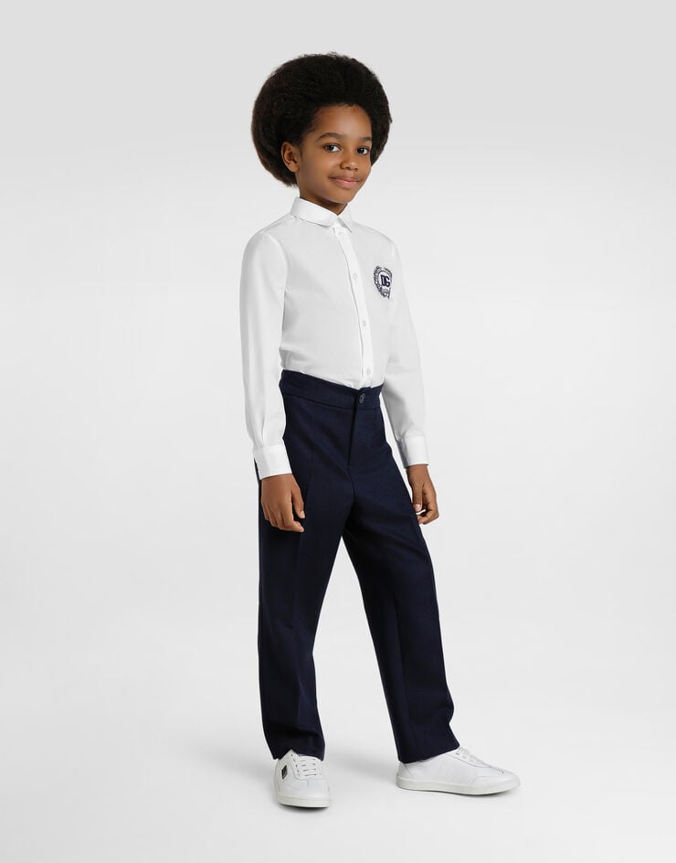 Dolce & Gabbana Poplin shirt with DG logo White L43S23G7PCL