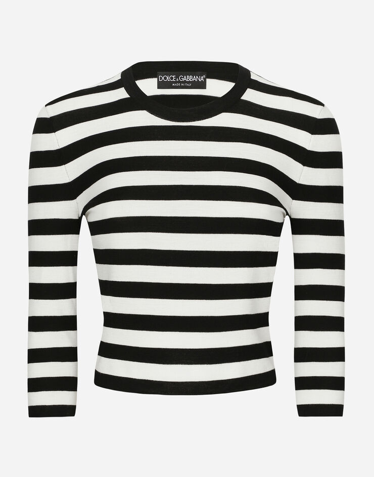 Dolce & Gabbana Intarsienpullover gestreift aus Wolle Mehrfarbig FXX44TJCVY2