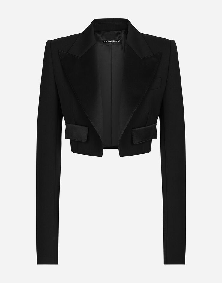 Dolce & Gabbana جاكيت سهرة سبينسر من صوف جبردين أسود F296YTFU21E