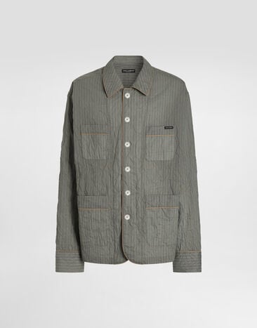 Dolce & Gabbana Crinkled striped linen-blend vanity shirt Multicolor G5OI1TFBMFT