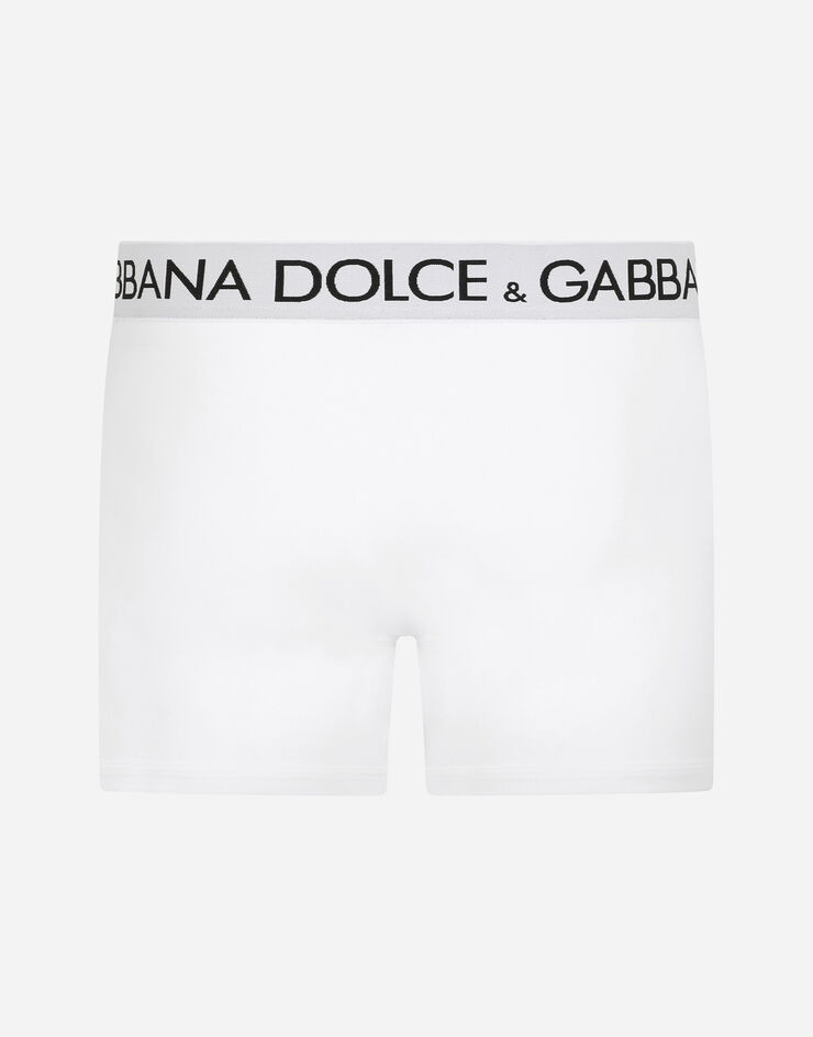 Dolce & Gabbana Lange Boxershorts Baumwolljersey bi-elastisch Weiss M4B98JONN97