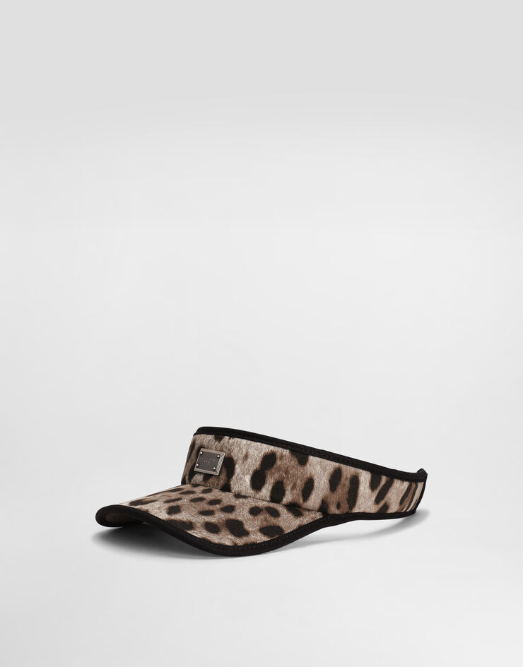 Dolce & Gabbana Visera de algodón con estampado Leopardo y logotipo Imprima GH910AFSFAG