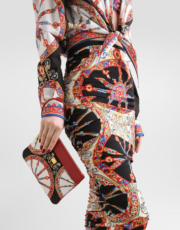 Dolce & Gabbana Toiletry bag in carretto-print canvas Multicolor BI3426A0417