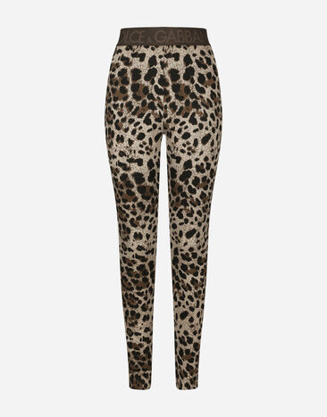 Dolce&Gabbana Leggings aus Jersey-Jacquard Leomuster Animal-Print F9R11THSMW8