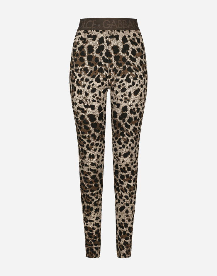 Dolce&Gabbana 레오파드 디자인 자카드 저지 레깅스 멀티 컬러 FTCQKTFJGAS