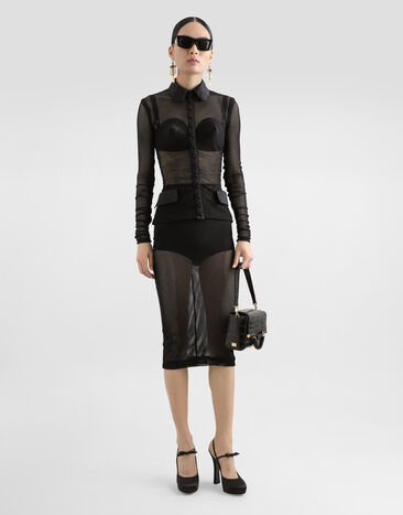 Dolce & Gabbana Mesh shirt jacket Black F27EQTFLREP
