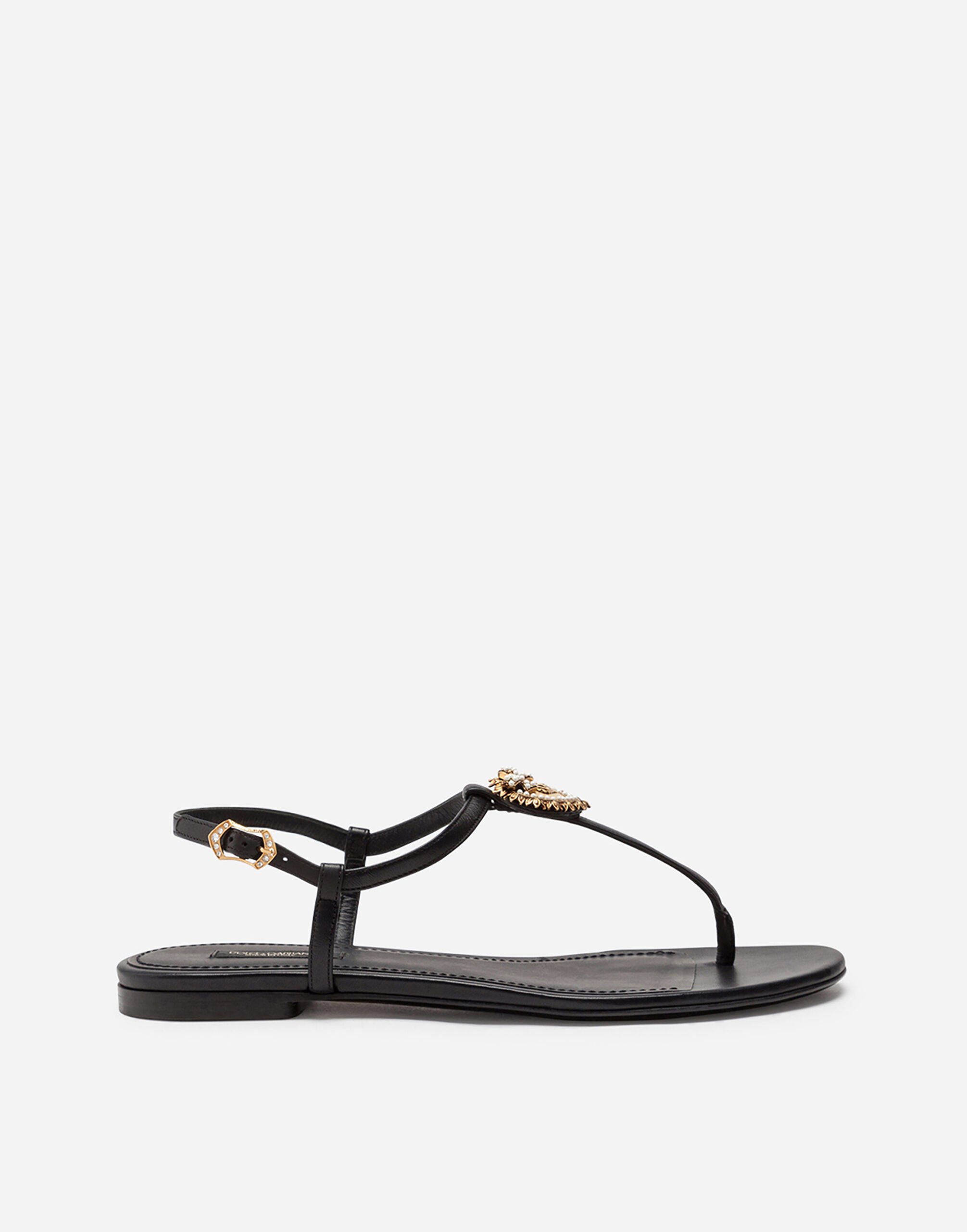 Dolce & Gabbana Flip-flops Devotion aus nappa SCHWARZ BE1348AZ831