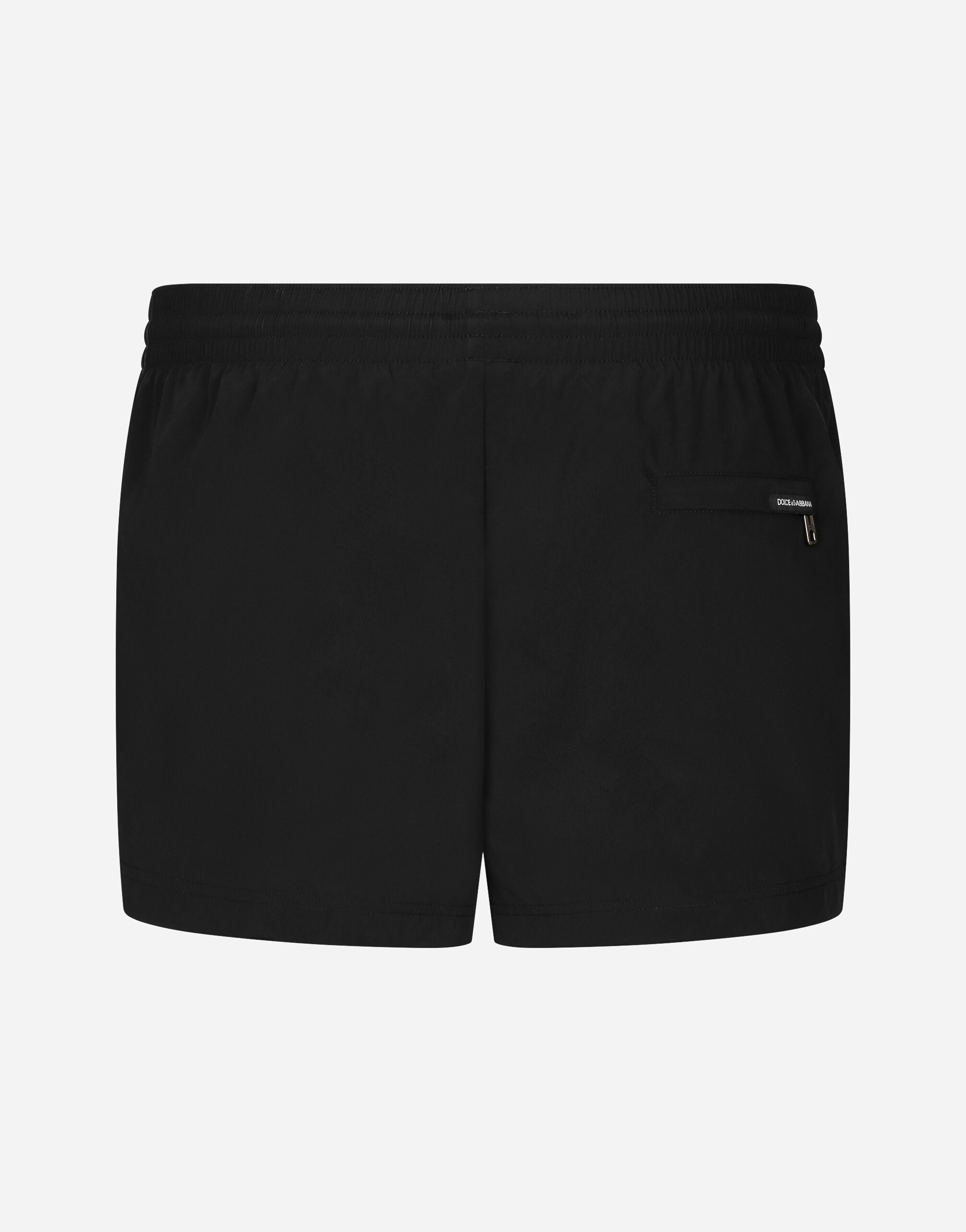DOLCE & GABBANAS ドルガバ Silk shirt with DG logo-embroidered patch in Black for Men