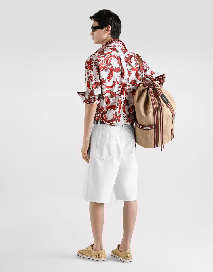 Dolce & Gabbana Majolica-print poplin martini shirt Multicolor G5ML1TFI5OF