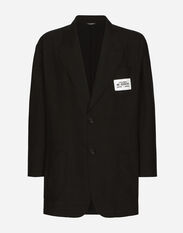 Dolce & Gabbana Oversize shantung silk and cotton jacket Beige G2QU4TFJ6B4