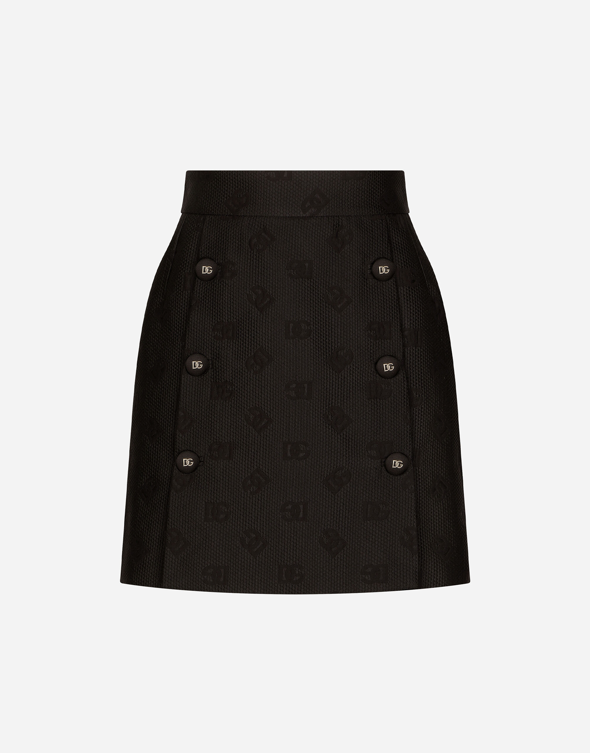 Jacquard miniskirt with all-over DG logo in Black for Women