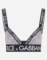 Dolce & Gabbana Crystal mesh triangle bra Silver O1A12TFUGRA