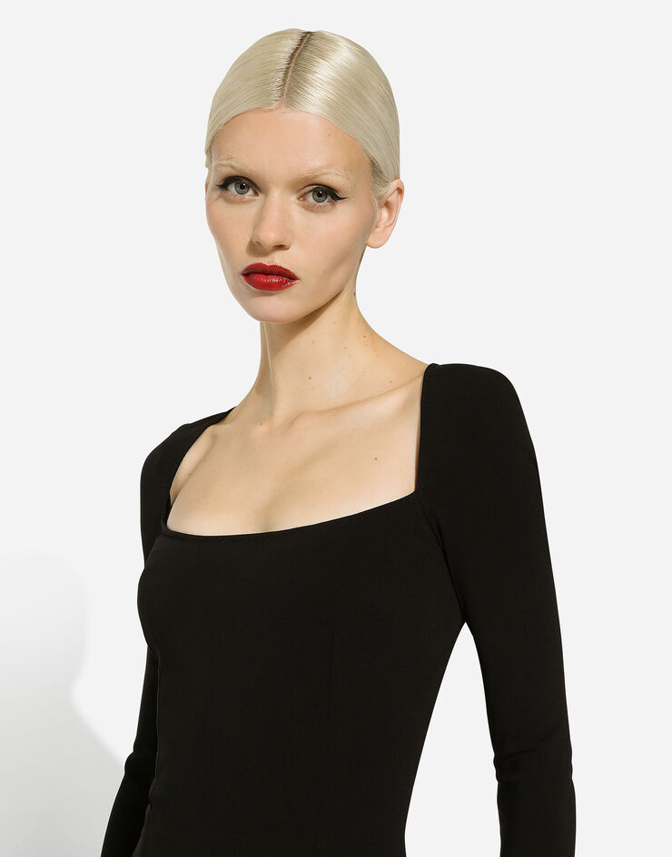 Dolce & Gabbana Vestido de tubo manga larga de punto milano: Negro F6DLUTFUGN7