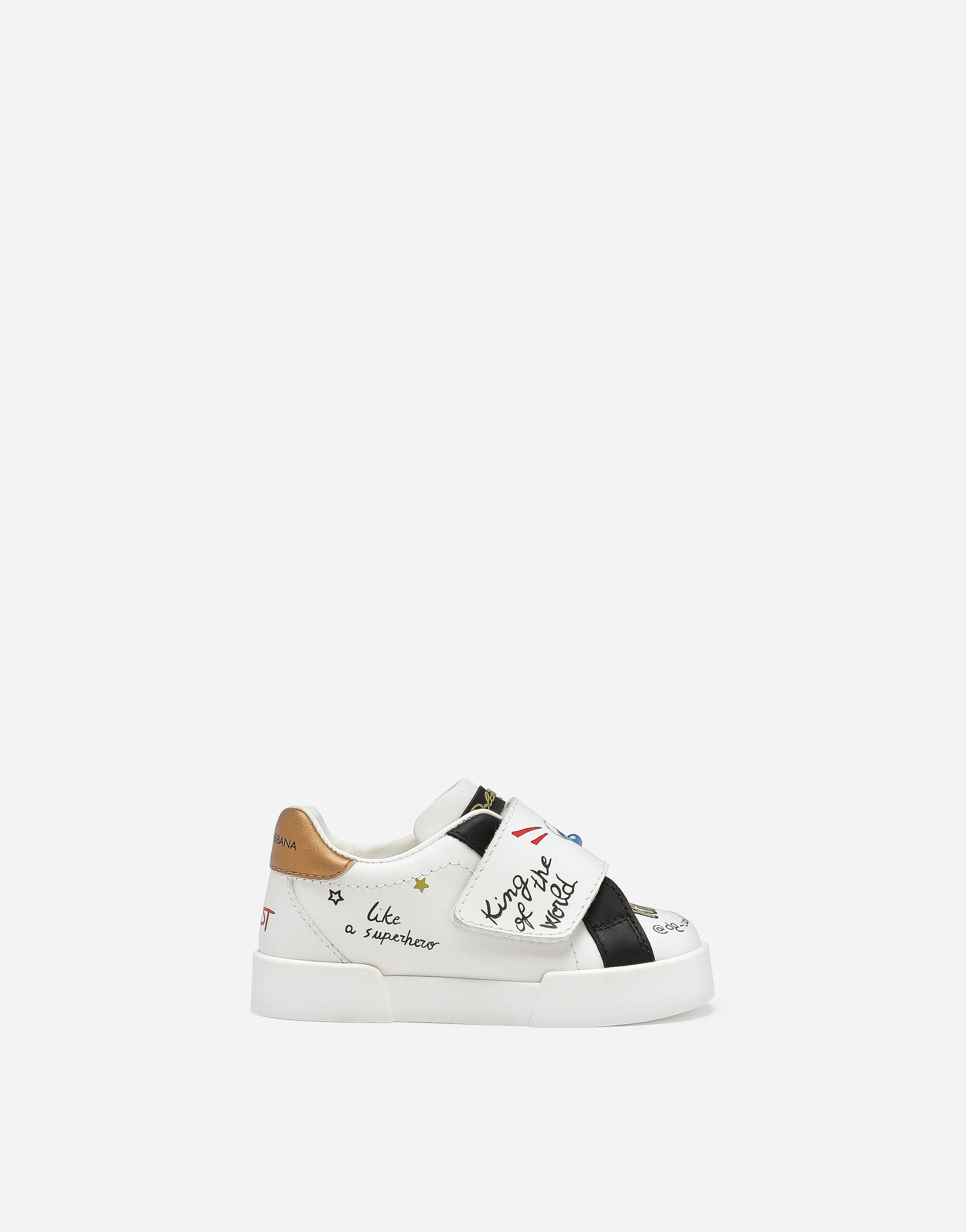 Dolce & Gabbana Printed calfskin Portofino sneakers White DN0199AA954