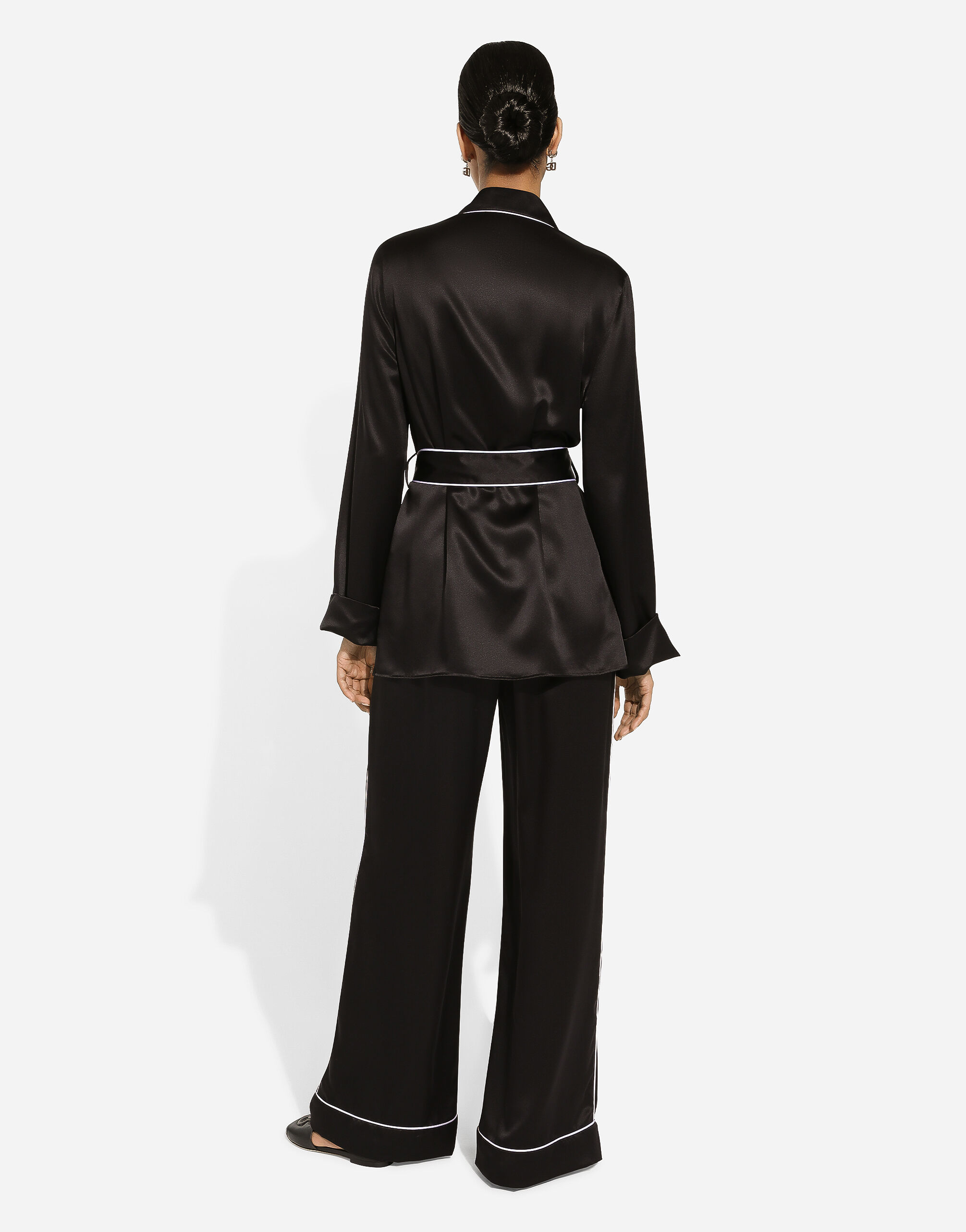 【関税＆送料込み】Dolce & Gabbana Black Silk Blend Slingba Satin slingbacks in Black for Women | Dolce&Gabbana® US