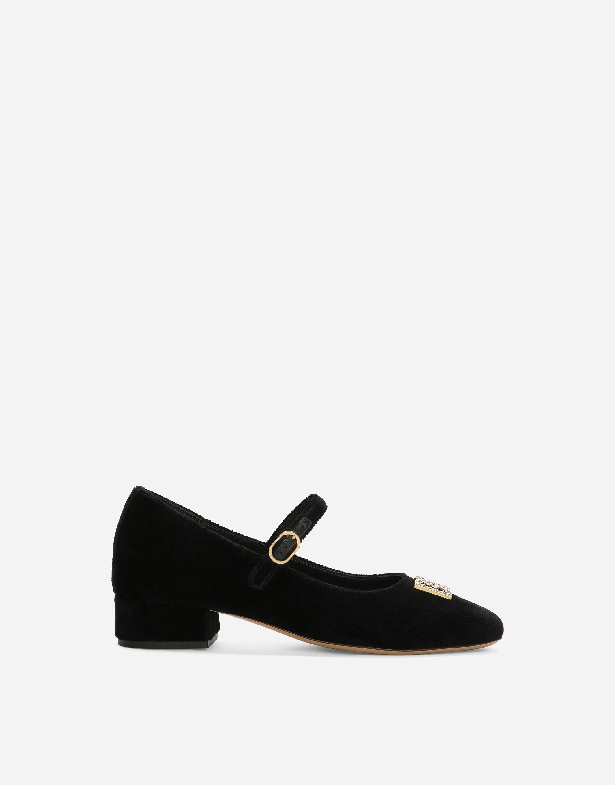 Dolce & Gabbana Velvet Mary Janes Yellow D11032A1735