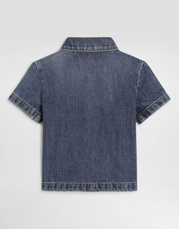 Dolce & Gabbana Denim shirt with logo Blue L15S05LDE06