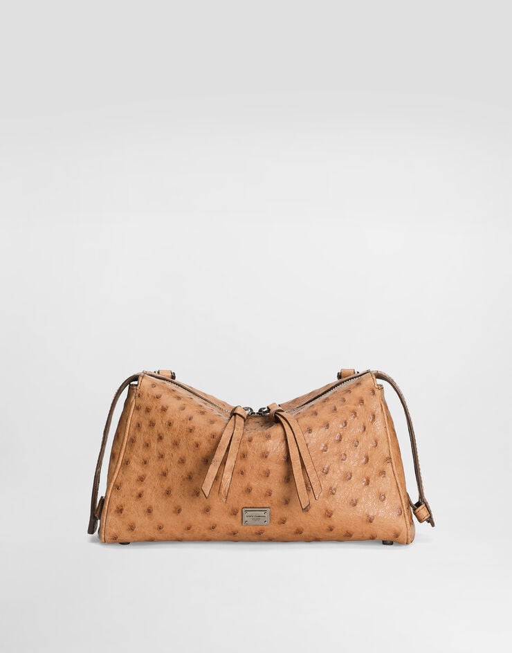 Dolce & Gabbana Vittoria ostrich leather bag Beige BM2049A8B06