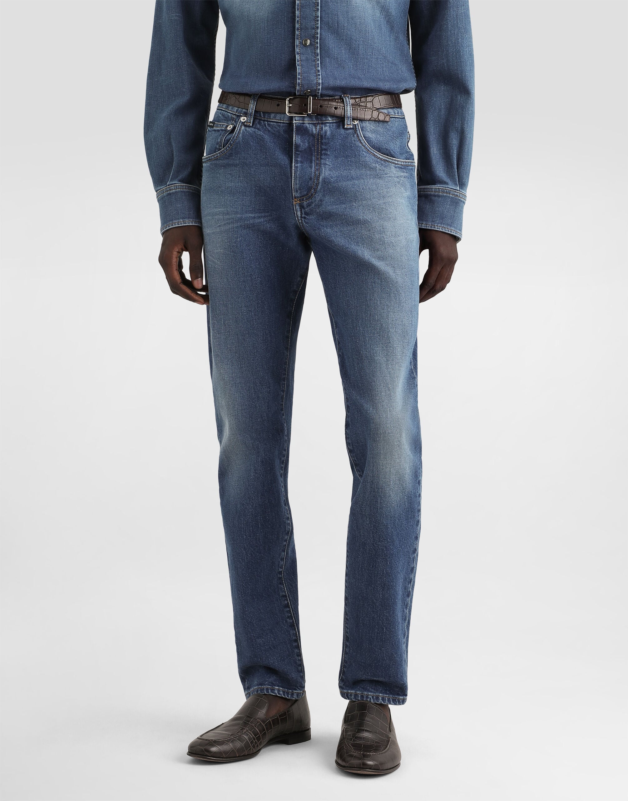 Denim trousers in Multicolor for Men | Dolce&Gabbana® US