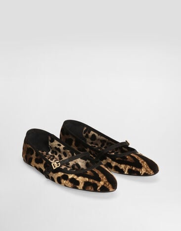 Dolce & Gabbana Printed velvet ballet flats Print CB0246A6L96