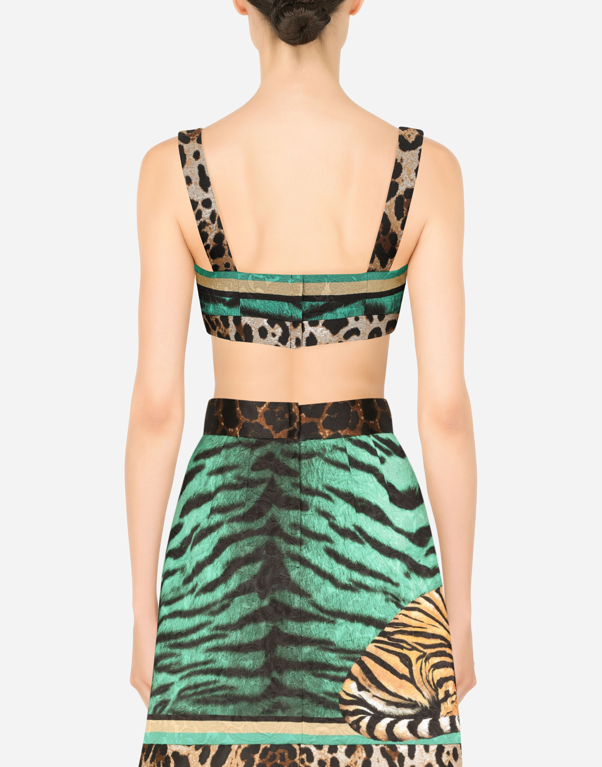 Tiger-design brocade top