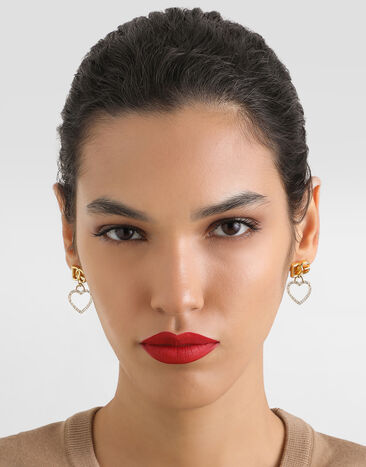 Dolce & Gabbana DG logo and heart stud earrings Gold WER6I2W1111